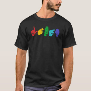T-shirt LGBTQ ASL Sensibilisation Langue des Signes Main L