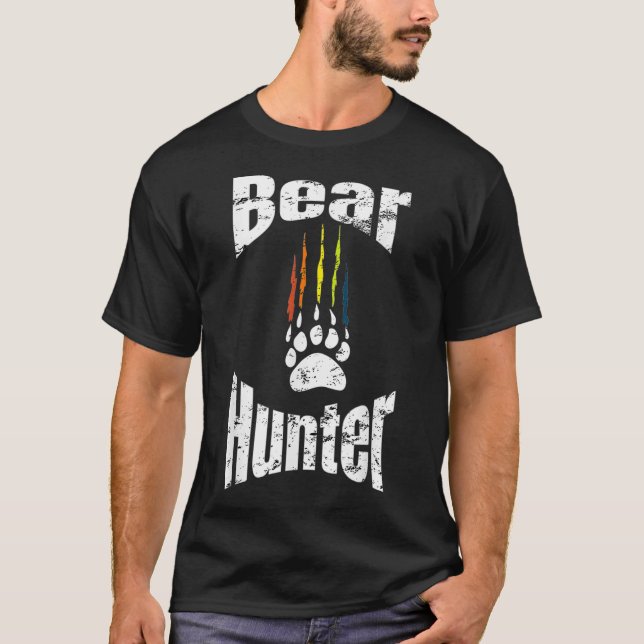T-shirt LGBTQ Bear Hunter Gay pride arc-en-ciel T (Devant)