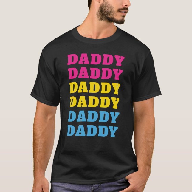 T-shirt LGBTQ Daddy Pansexual Pride Papa Fête des pères (Devant)