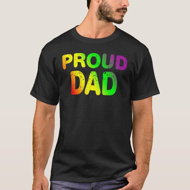 T-shirt Lgbtq Fier Papa Gay pride Lgbt Ally Rainbow Père (Devant)