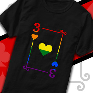 T-shirt LGBTQ Fierté Drapeau Jouer aux cartes Trois cartes