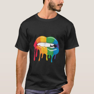 T-shirt LGBTQ Gay Pride Rainbow Kiss Lip T Shirt
