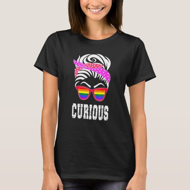 T-shirt Lgbtq Girl - Curious Girl Pride (Devant)