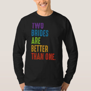 T-shirt Lgbtq Lesbian Bi Brides Rainbow Flag Mariage
