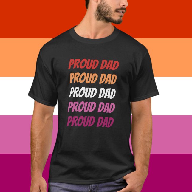 T-shirt LGBTQ Lesbian Pride Fier Papa Texte Répétant (Créateur téléchargé)