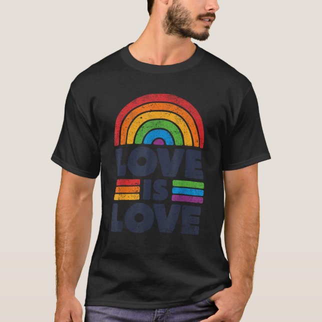 T-shirt LGBTQ Love Is Love Gay pride LGBT Ally Rainbow Fla (Devant)