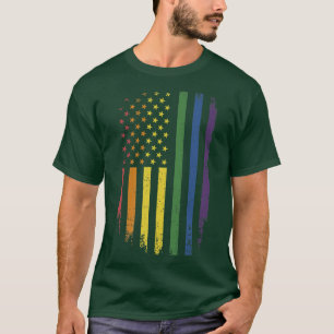 T-shirt LGBTQ+ mois de fierté US arc-en-ciel américain éga