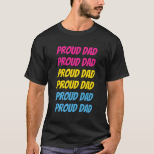 T-shirt LGBTQ Pansexual Fierté Papa Fier Texte répété