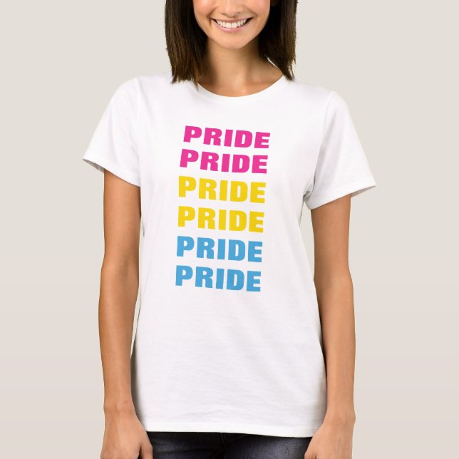 T-shirt LGBTQ Pansexual Pride texte répété personnalisable (Devant)