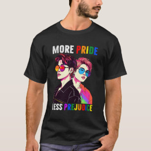 T-shirt Lgbtq Plus Fierté Moins Préjugés Mois De Fierté