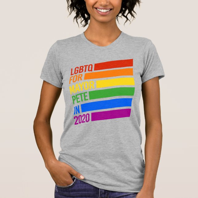 T-shirt LGBTQ Pour Le Maire Pete 2020 (Devant)