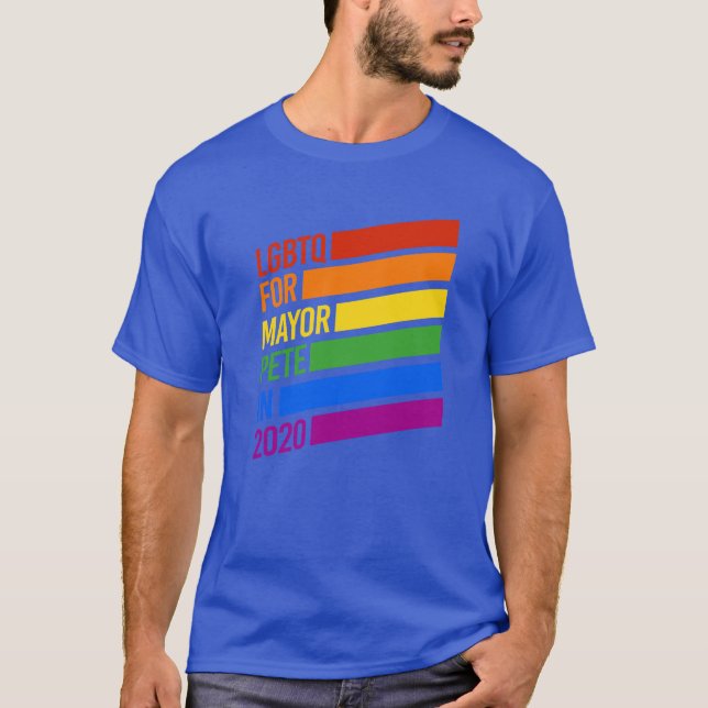 T-shirt LGBTQ Pour Le Maire Pete 2020 (Devant)