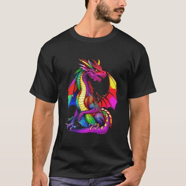T-shirt LGBTQ+ Pride Dragon (Devant)