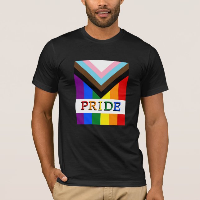 T-shirt LGBTQ & Pride - Rainbow Progress Mode drapeau (Devant)