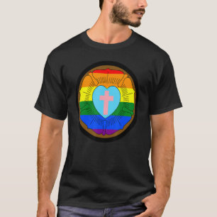 T-shirt Lgbtq Progrès Fierté Luthérienne Rose gay transgen