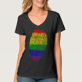 T-shirt Lgbtq Rainbow Fingerprint Mois Gay pride Lgb