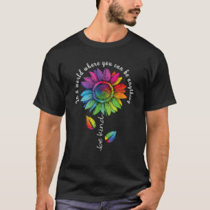 T-shirt LGBTQ Rainbow Sunflower Be Kind Gay Love Pride Flo
