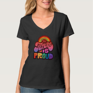 T-shirt Lgbtq+ Soutien L'Avenir Est Fierté Halftone Editi