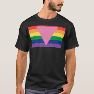T-shirt LGBTQ+ Triangle rose sur drapeau de fierté