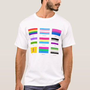 T-shirt LGBTQIA Pride 9 x DRAPEAUX Rainbow Awareness Chic