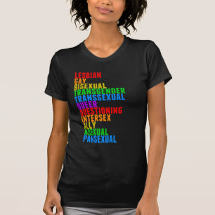 T-shirt LGBTQQIAAP Fierté Diversité Arc-en-ciel Acrostique