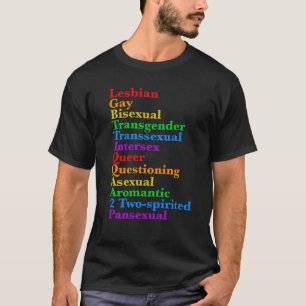 T-shirt LGBTTIQQAA2P Fierté Diversité arc-en-ciel Acronyme