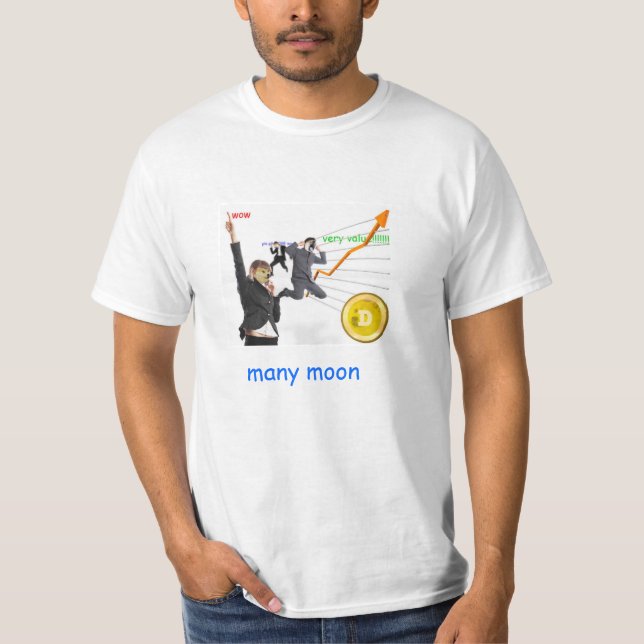 T-shirt L'habillement officiel de Dogecoin beaucoup de (Devant)