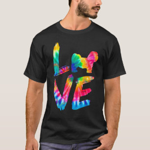 T-shirt Lhasa Apso Tie Dye Log Chien Maman Papa