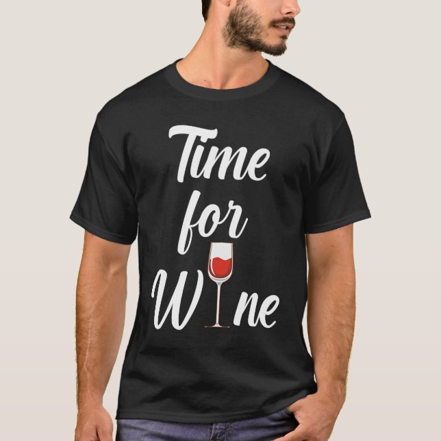 T-shirt L'heure du vin dire vin rouge Vin & Vin Verre ID (Devant)