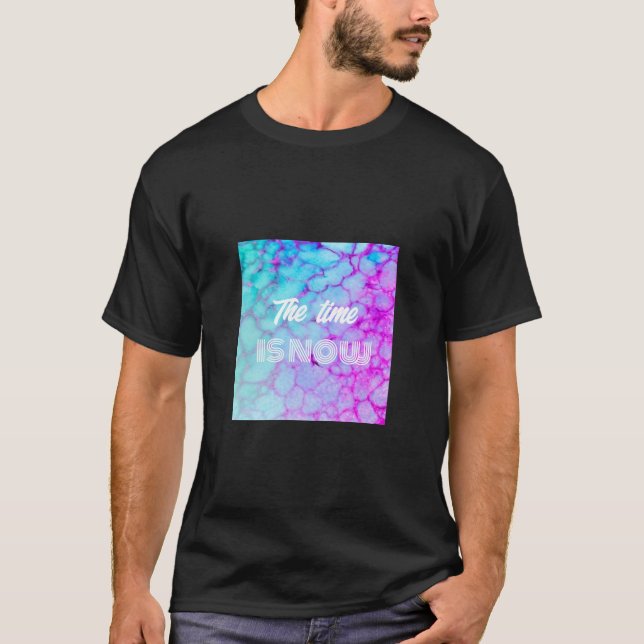 T-shirt L'heure est maintenant au marbre bleu rose (Devant)