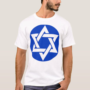 T-shirt L'Hexagram (blanc sur bleu)