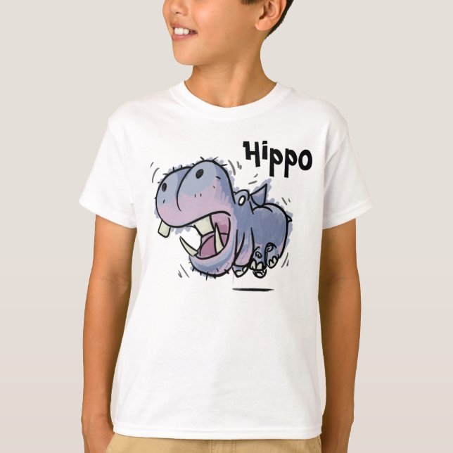 T-shirt L'hippopotame badine la chemise (Devant)