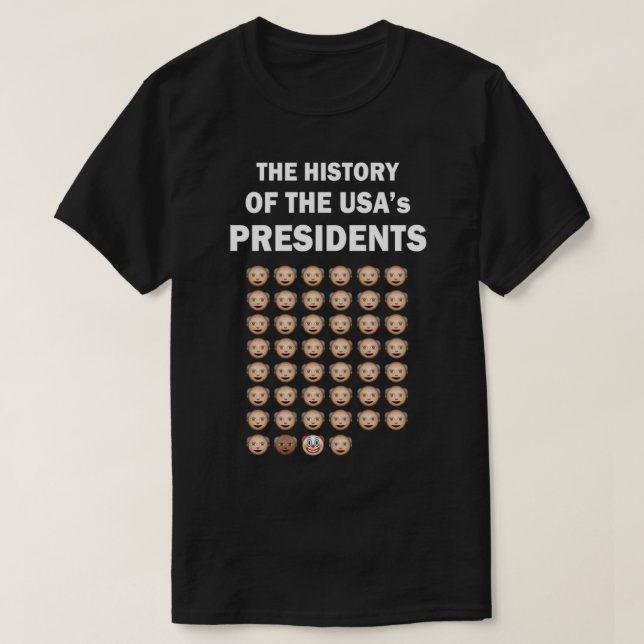 T-shirt L'histoire des présidents américains Emoji Style U (Design devant)