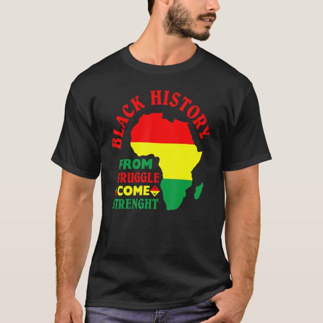 T-shirt L'histoire noire de la lutte vient force BLM Pri (Devant)