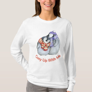 T-shirt l'hiver de Noël des hommes mignons de pingouins