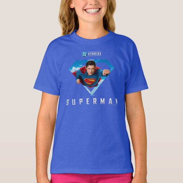 T-shirt L'homme de l'acier en vol (Devant)