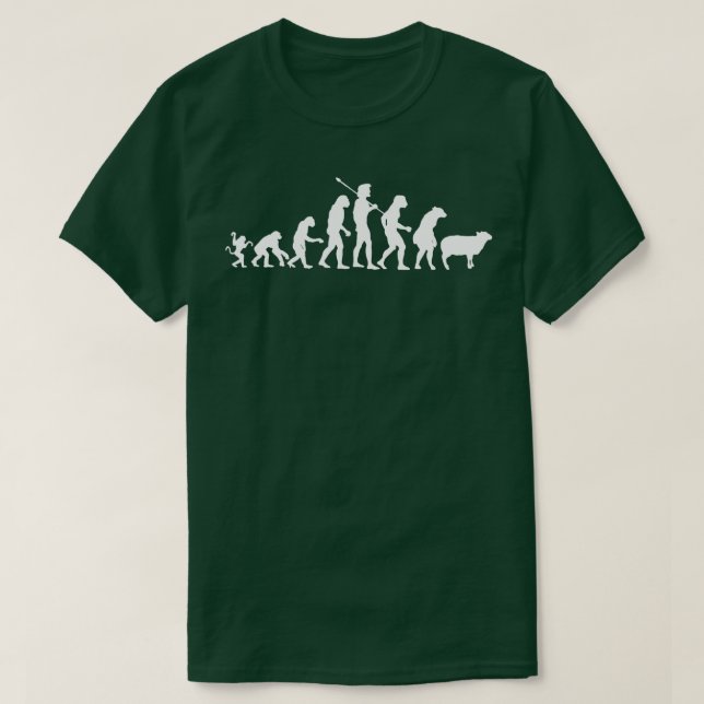 T-shirt L'Homme De L'Évolution Drôle A Évolué En Mouton (Design devant)