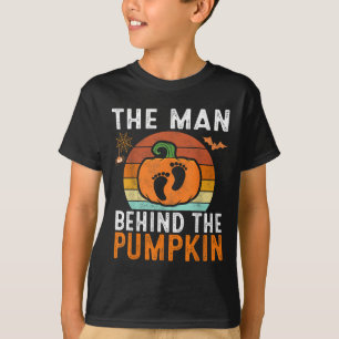 T-shirt L'Homme Derrière La Grossesse Citrouille D'Hallowe