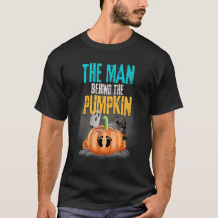 T-shirt L'homme derrière la grossesse Citrouille s'attend 