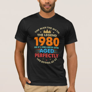 T-shirt L'homme le mythe la légende 1980 un d'un genre