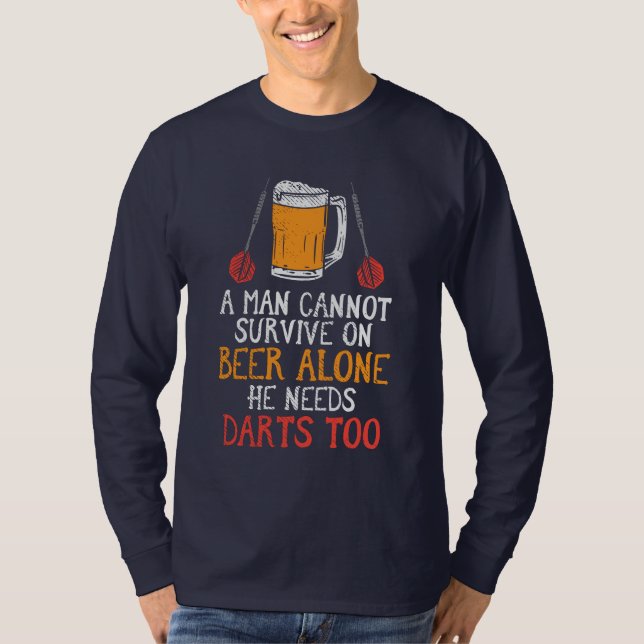 T-shirt L'homme ne peut survivre à la bière seule (Devant)