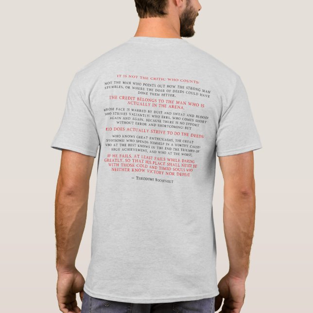 T-shirt L'homme Roosevelt dans l'arène graphique guerrier  (Dos)