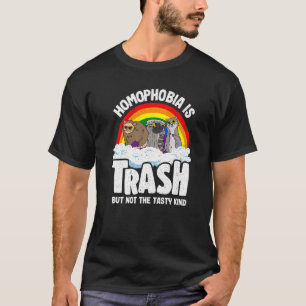 T-shirt L'homophobie est Gay pride raccoon Opossum Ally