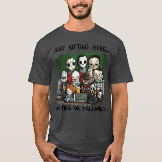 T-shirt L'Horreur De Chibi Est Assis Ici En Attendant Hall
