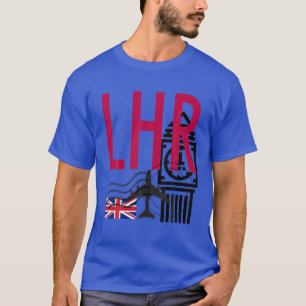 T-SHIRT LHR CODE D'AÉROPORT BAGAGE TAG LONDON HEATHROW ENG