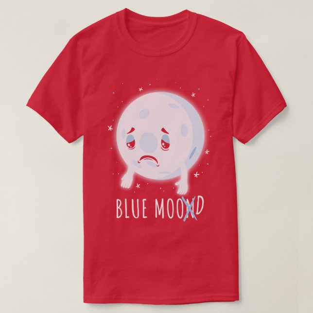 T-shirt L'humeur de la Lune bleue (Design devant)