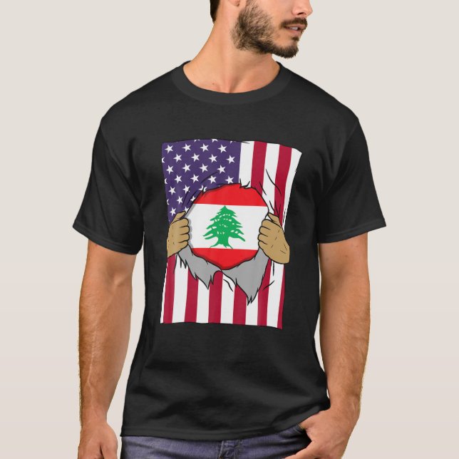 T-shirt Liban Drapeau intérieur de moi Accueil Fierté liba (Devant)