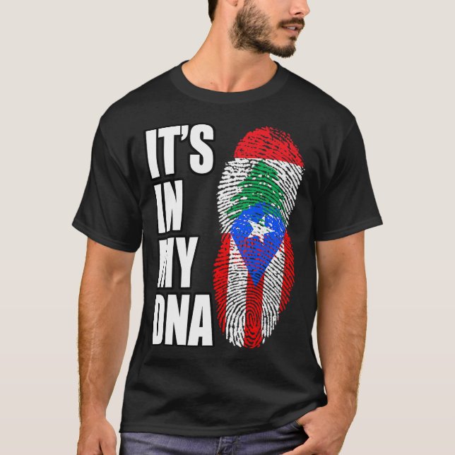 T-shirt Libanais Et Portoricains Mélangent Le Drapeau T Du (Devant)