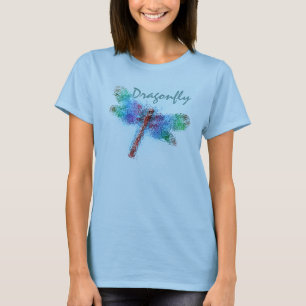T-shirt Libellule abstraite (bleue)