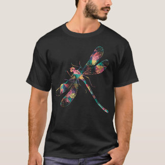 T-shirt Libellule Amour de la Nymphe de l'Essaim d'Été Cou
